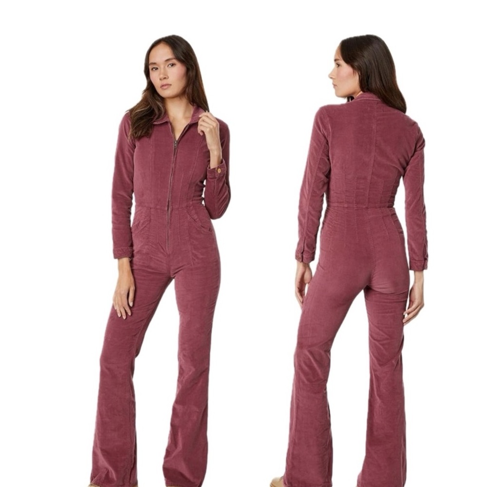 Free People Corduroy Jumpsuit in Deep Wine - Picture 3 of 3